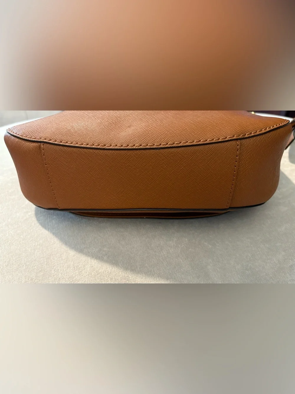 MICHAEL KORS Saddle Crossbody in Cognac Brown with Gold Hardware